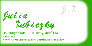 julia kubiczky business card